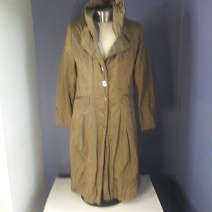 Cliff Coat Art to Wear Trench Coat Dramatic Collar Iridescent EU 44 US 10 EUC